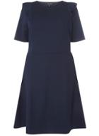 Dorothy Perkins Dp Curve Navy Frill Sleeve Skater Dress