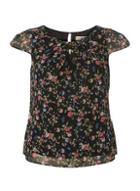Dorothy Perkins *billie & Blossom Petite Black Floral Print Top