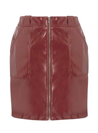 Dorothy Perkins Red Leather Look Mini Skirt