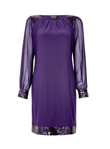 *billie & Blossom Purple Sequin Hem Shift Dres