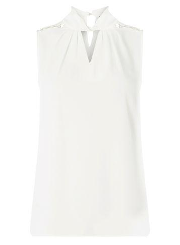 Dorothy Perkins Ivory Pearl Twist Neck Top