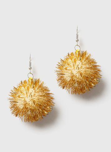 Dorothy Perkins Gold Christmas Tinsel Earrings