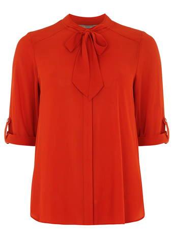 Dorothy Perkins Petite Orange Pussybow Blouse