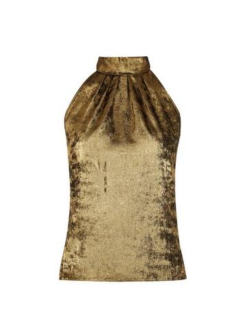 Dorothy Perkins Petite Gold Halter Neck Top
