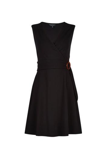 Dorothy Perkins Black Sleeveless Horn Wrap Dress