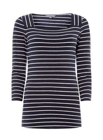 Dorothy Perkins *tall Black Striped Square Neck Top