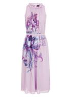 *little Mistress Blush Floral Print Midi Prom Dress