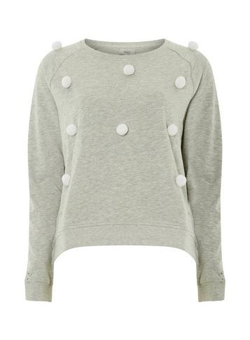 Dorothy Perkins *only Grey Pom Pom Knitted Jumper
