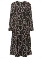 Dorothy Perkins *tall Black Printed Midi Skater Dress