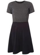 Dorothy Perkins Navy Jacquard Spotted Fit And Flare Dress