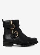 Dorothy Perkins Wide Fit Black 'alana' Biker Boots