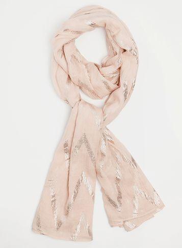 Dorothy Perkins Blush Foil Zig Zag Scarf