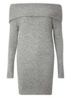 Dorothy Perkins Petite Grey Bardot Long Jumper