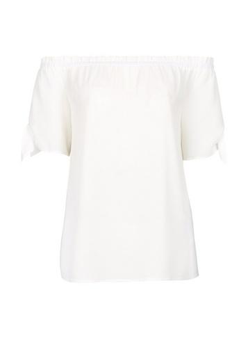 Dorothy Perkins Ivory Tie Sleeve Bardot Top