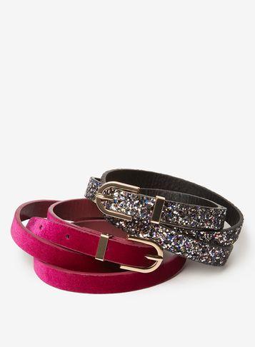 Dorothy Perkins Magenta And Glitter Belt