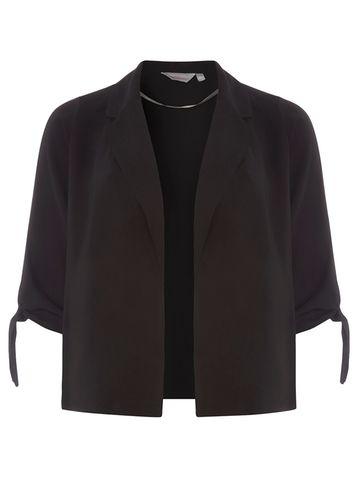Dorothy Perkins Petite Black Tie Sleeve Jacket