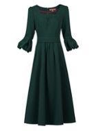 *jolie Moi Green Bell Sleeve Midi Dress