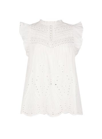 Dorothy Perkins Ivory Sparkle Frill Shell Top