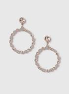 Dorothy Perkins Rose Gold Glitter Twist Hoop Earrings