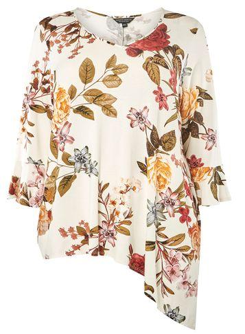 Dorothy Perkins Dp Curve White Floral Jersey Top
