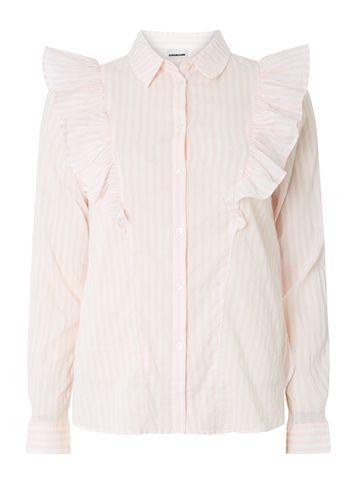 Dorothy Perkins *noisy May Pink Striped Frill Shirt