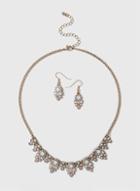 Dorothy Perkins Gold Mini Navette Bead Necklace And Earrings Set