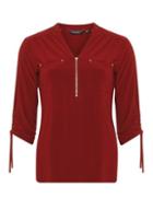 Dorothy Perkins Wine Zipped Jersey Top