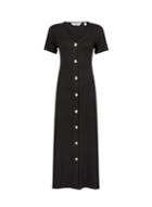 Dorothy Perkins *tall Black Button Midi Dress