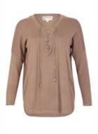 Dorothy Perkins *voulez Vous Coffee Lace Up Chest Jumper