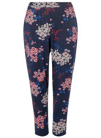 Dorothy Perkins Dp Curve Navy Ditsy Floral Print Jersey Jogger