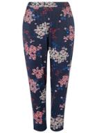 Dorothy Perkins Dp Curve Navy Ditsy Floral Print Jersey Jogger