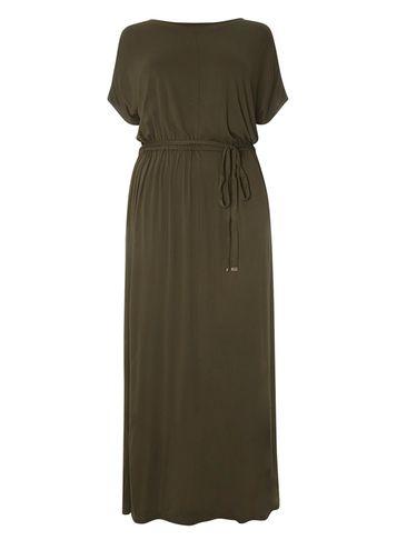 Dorothy Perkins Dp Curve Khaki Jersey Cold Shoulder Maxi Dress