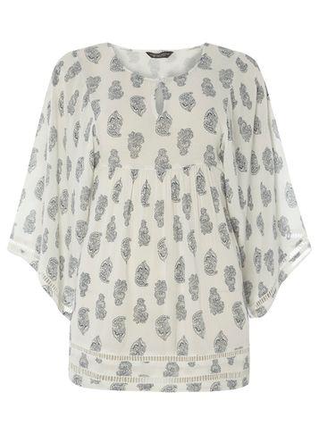 Dorothy Perkins *tall Paisley Wide Sleeve Top