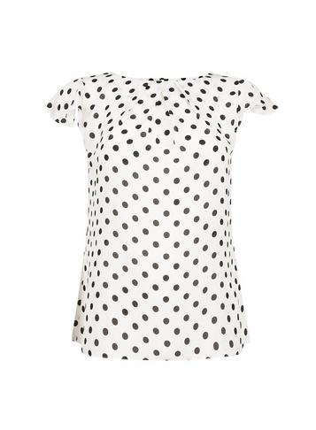 *billie & Blossom Ivory Short Sleeve Spot Print Shell Top