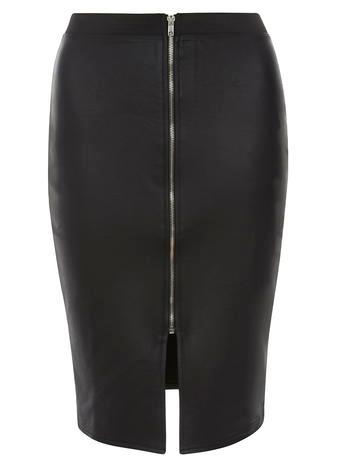 Dorothy Perkins Black Coated Twill Pencil Skirt