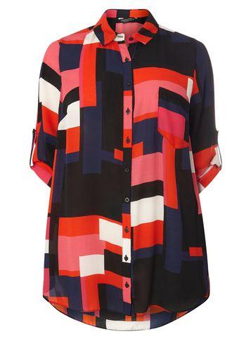 Dorothy Perkins Dp Curve Fuschia Colour Block Shirt