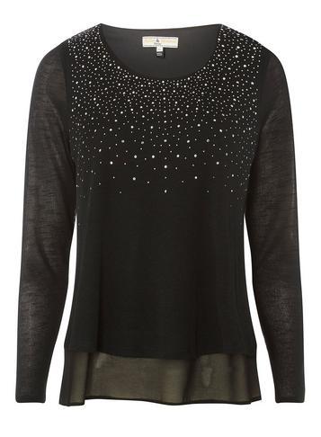 Dorothy Perkins *billie & Blossom Tall Black Embillished Sparkle Top