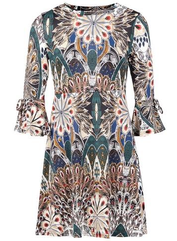 Dorothy Perkins *izabel London Green Peacock Print Dress