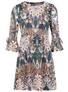 Dorothy Perkins *izabel London Green Peacock Print Dress