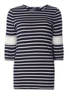 Dorothy Perkins Navy Striped Flutter Sleeve Top