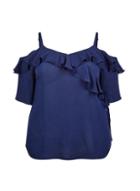 Dorothy Perkins *dp Curve Navy Crinkle Wrap Top