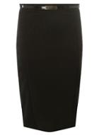 Dorothy Perkins Black Belted Pencil Skirt