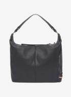 Dorothy Perkins Black Faux Leather Double Zip Hobo Bag
