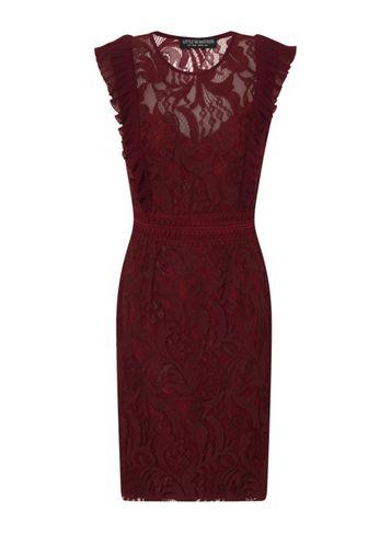Dorothy Perkins *little Mistress Maroon Lace Bodycon Dress