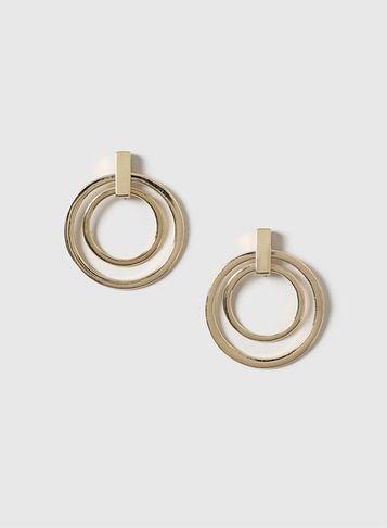 Dorothy Perkins Double Row Gold Hoop Earrings