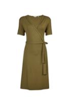 Dorothy Perkins *tall Khaki Belted Wrap Dress