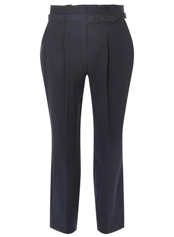 Dorothy Perkins Navy Slider Belted Tapered Leg Trousers