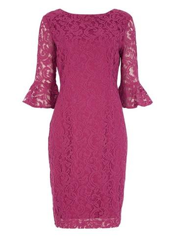 *roman Originals Magenta Frill Sleeve Pencil Dress