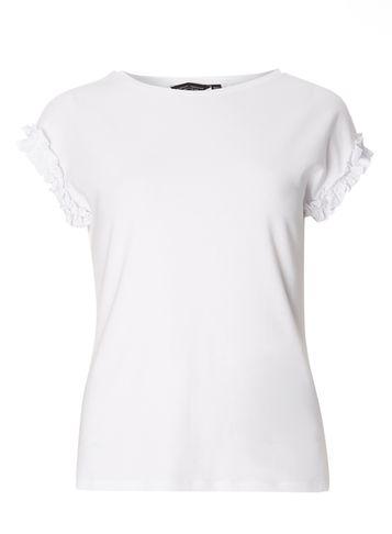 Dorothy Perkins White Frill Sleeve T-shirt