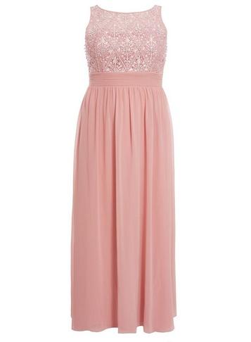 *quiz Curve Pink High Neck Maxi Dress